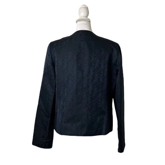 Lafayette 148 New York Blue Zebra Striped Button Up Blazer Jacket Womems US 6 - Picture 4 of 6